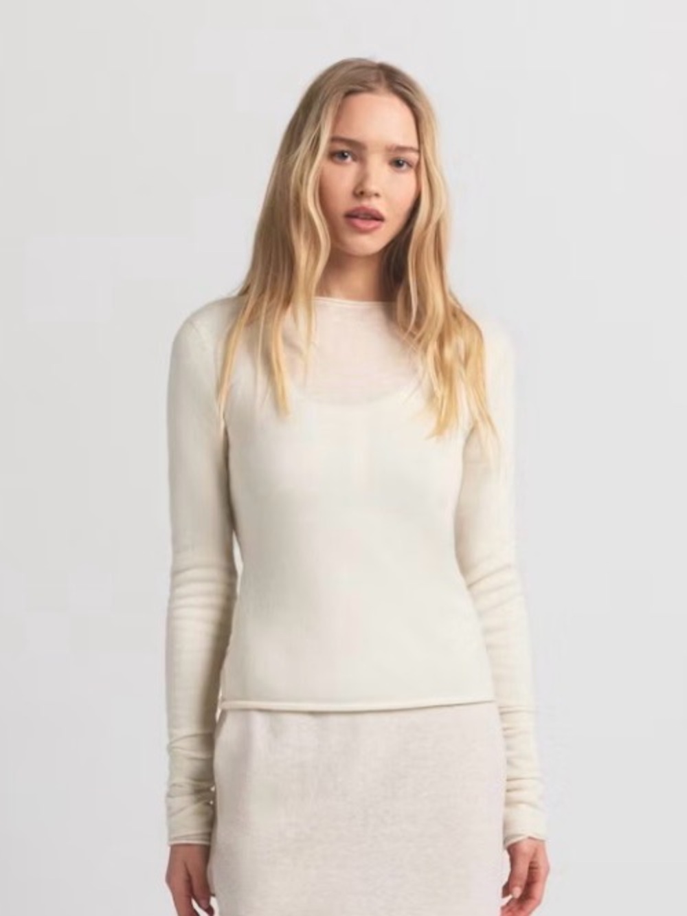 Skims Sheer Cashmere Long Sleeve Size XXS